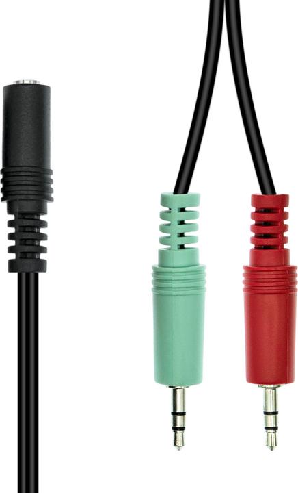ProXtend Mini-Jack 4-Pin to 2x 3-Pin Cable F-M Black 40cm (0.40 m)