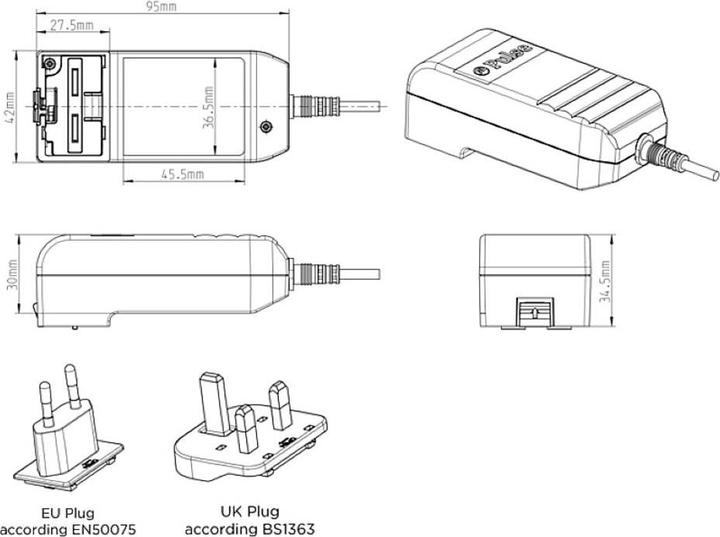 Image du produit Egston 003920490 Bloc d'alimentation, tension fixe 12 V/DC 2 A 24 W avec adaptateur européen