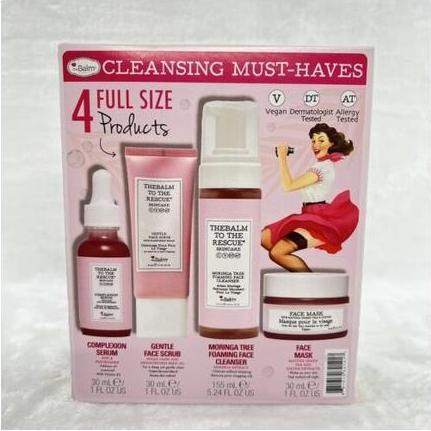 Actual product image The Balm Thebalm 4 Cleansing Must-Haves Complexion Serum Facial Scrub Cleanser - Pack of 4 (Cleaning cloths)
