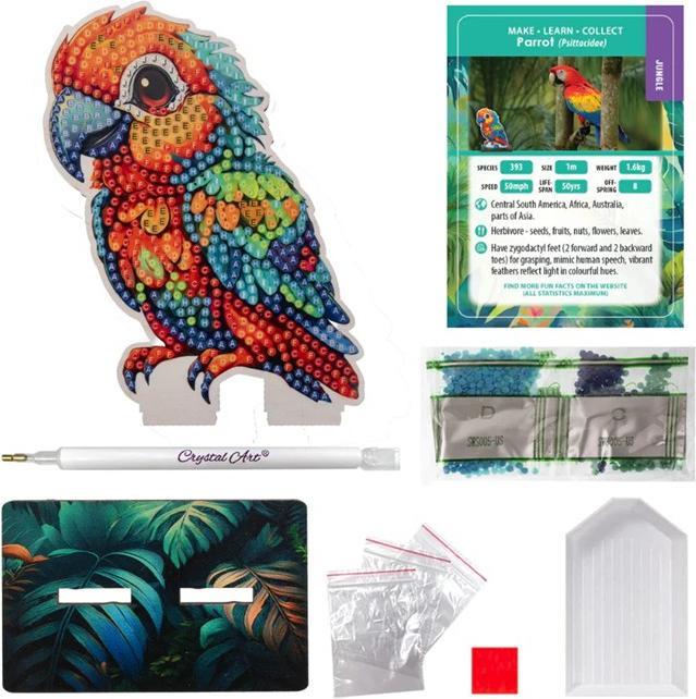 Actual product image Craft Buddy Jungle Papagei, Crystal Art Buddy, ca. 11x8cm