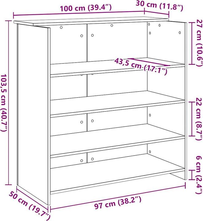 Actual product image VidaXL Empfangstheke (100 x 50 x 103.5 cm)