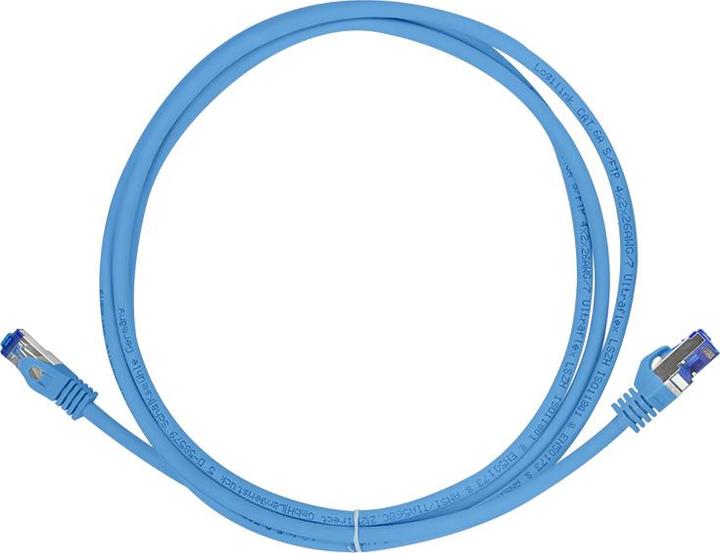 Produktbild LogiLink Patchkabel Ultraflex, Kat.6A, S/FTP, 1,0 m, blau (S/FTP, CAT6a, 1 m)