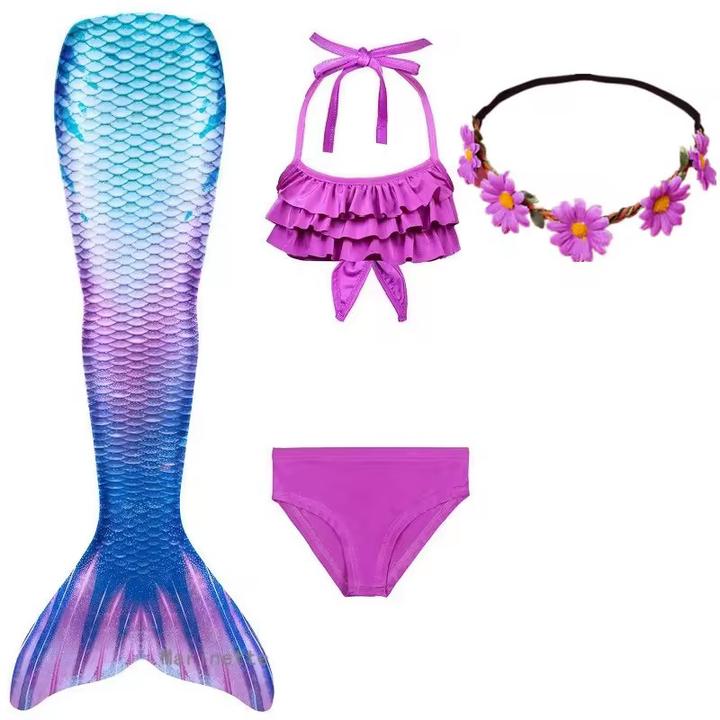 Out of the blue Magischer Meerjungfrau Badeanzug mit Bikini und Monofin Monoflosse 5-teilig 130 cm