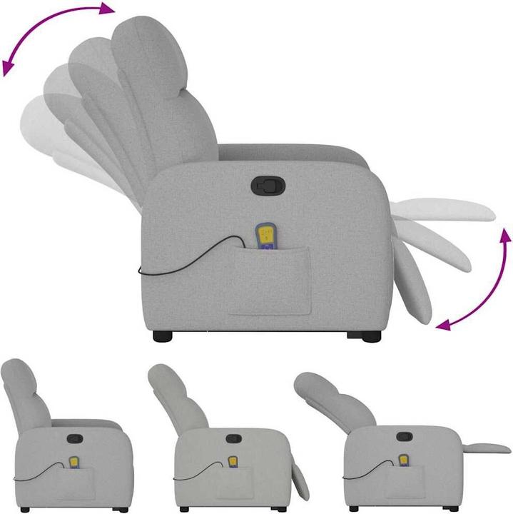 Produktbild VidaXL Massagesessel mit Aufstehhilfe Wolkengrau Stoff