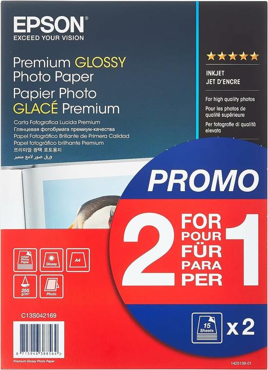Produktbild Epson Premium Glossy (255 g/m², A4, 30 x)