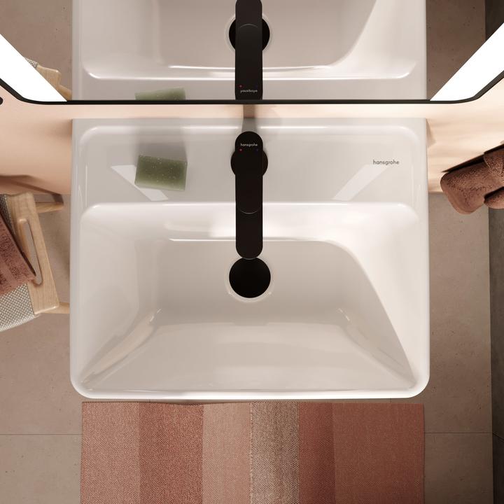 Produktbild hansgrohe Xanuia Q Handwaschbecken, mit Hahnloch, ohne Überlauf, 500x390mm, SmartClean, weiss