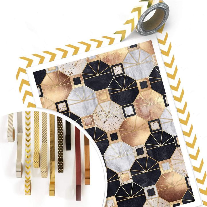 Produktbild Trenddeko Art Deco: Gold und Schwarz (30 x 40 cm)