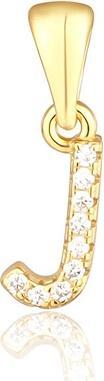 JVD Gold-plated pendant with zircons letter "J" SVLP0948XH2BIGJ