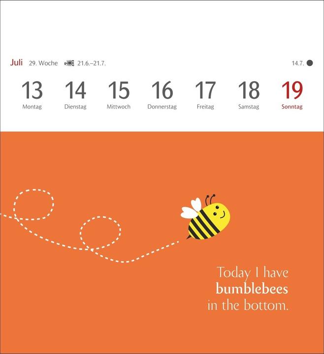 Produktbild Harenberg Now I know how the rabbit runs Postkartenkalender 2026 - 53 denglische Sprüche und Spri (Englisch, Deutsch)