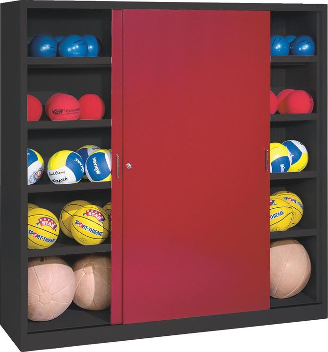 Actual product image C+P Ball cabinet (HxWxD: 195x190x60 cm, with solid sheet metal sliding doors, type 4)