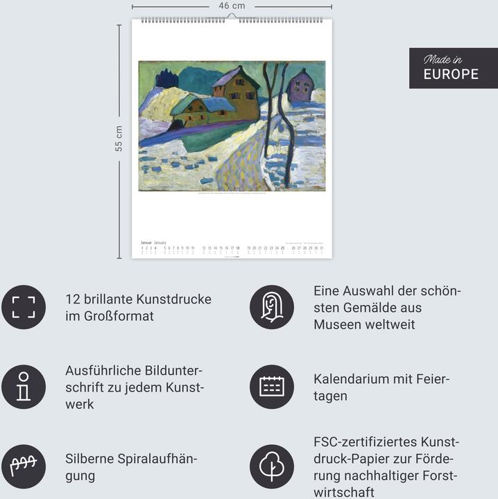 Produktbild Der Blaue Reiter Kalender 2026 (46 x 55 cm, Deutsch, Englisch)