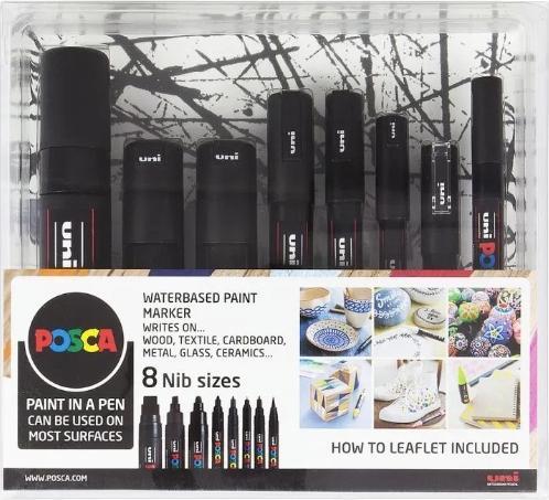 Produktbild Posca Markerset (Black, 8 x)