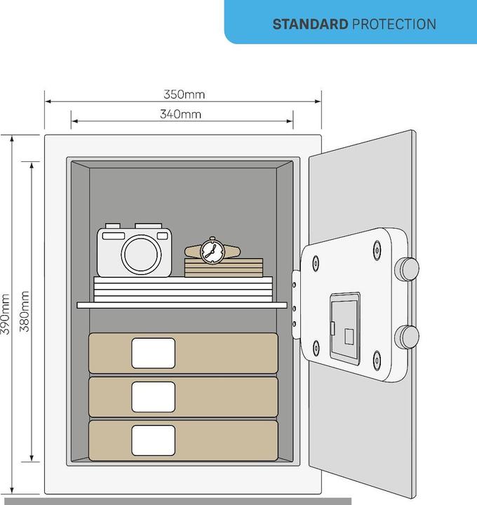 Image du produit Yale Tresor YEC, Elektronischer Möbeltresor mit Alarm & Tastenfeld, Alarmed Value Safe L, 40 l (40 l)