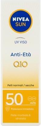 Actual product image NIVEA SUN UV Face Cream Q10 Anti-Aging SPF50 50ml Tube (Sun cream face, SPF 50, 50 ml, 10 g)