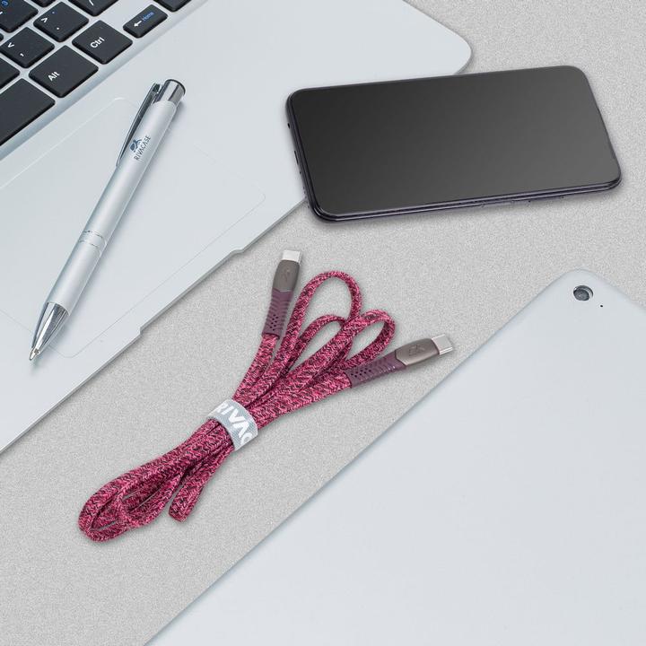 Image du produit Rivacase CÂBLE USB-C VERS USB-C /ROUGE PS6105 RD12 (1.20 m, USB 2.0)