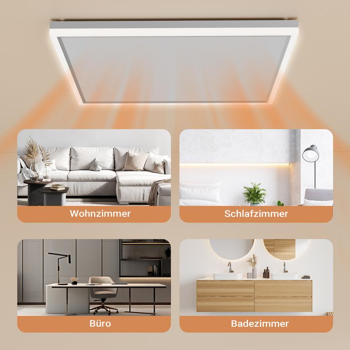 Produktbild Wiltec Infrarot Deckenheizung 370W 65,5x63x3,5cm Infrarotheizung LED Heizung (370 W)