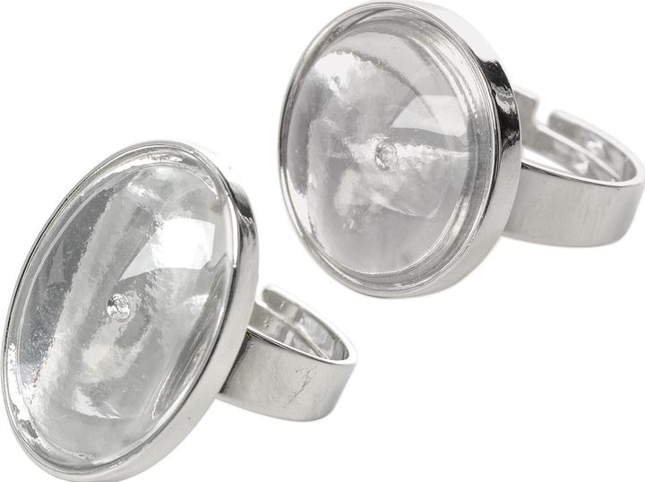Produktbild Glorex Fingerring rund silberfarben Ø21mm