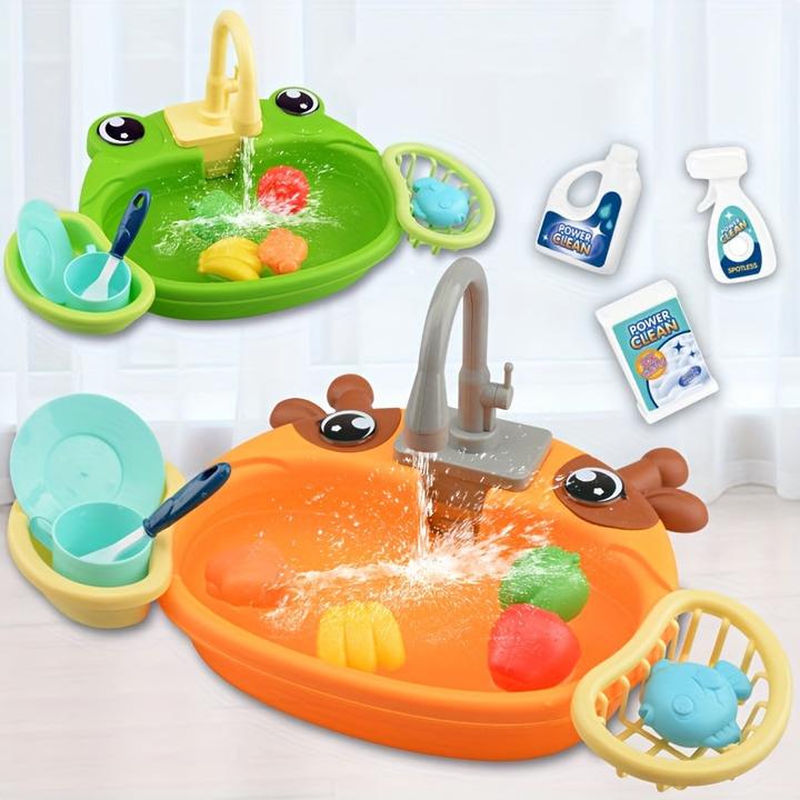 Produktbild Activity Board Spielhaus, Cartoon Simulation Küche Geschirrspülen Tabelle, elektrische Wasserhahn Zyklus aus