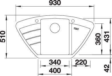 Actual product image Blanco ZIA 9 E (Fitted sink, 93 cm, 51 cm)