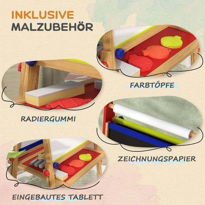 Immagine prodotto Swisshandel24 3-in-1 Kindertafel höhenverstellbar, doppelseitige Kinder Staffelei mit Ablage