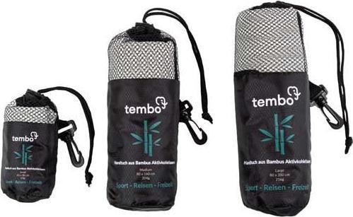 Immagine prodotto Tembo Asciugamano da viaggio in bambù con fibre di carbone attivo Grigio L