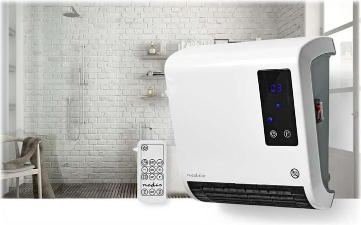 Produktbild Nedis HTBA20WT Keramik-Heizlüfter 20m² Weiss, Grau (2000 W)