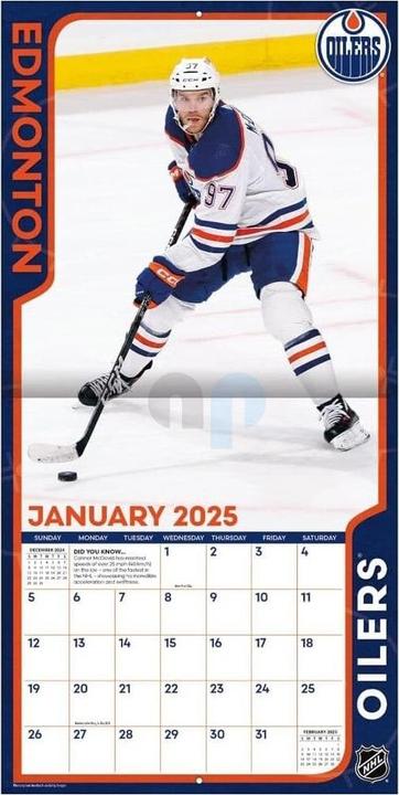 Image du produit NHL - Edmonton Oilers - Connor McDavid - Calendrier mural joueur 2025 30,5 x 30,5 cm (30,5 x 30,5 cm, Français, Italien, Espagnol, Allemand, Anglais)
