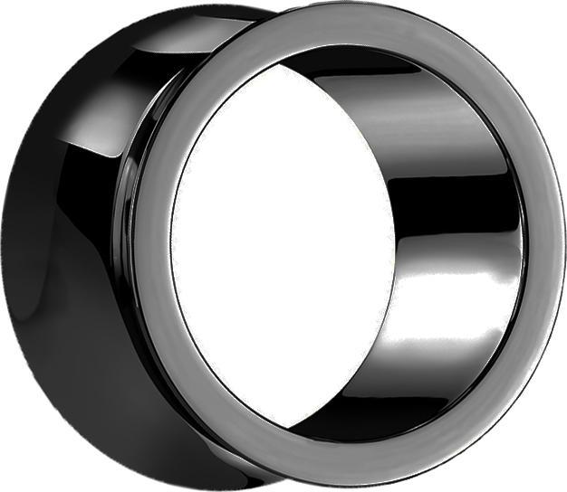 Star Piercing Flared Tunnel dick schwarz (ohne Messing, Chirurgenstahl 316L)