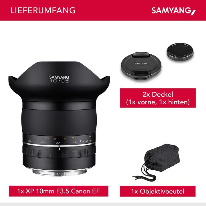 Image du produit Samyang XP 10mm f/3.5 Canon EF (Canon EF, Plein format, APS-C / DX)