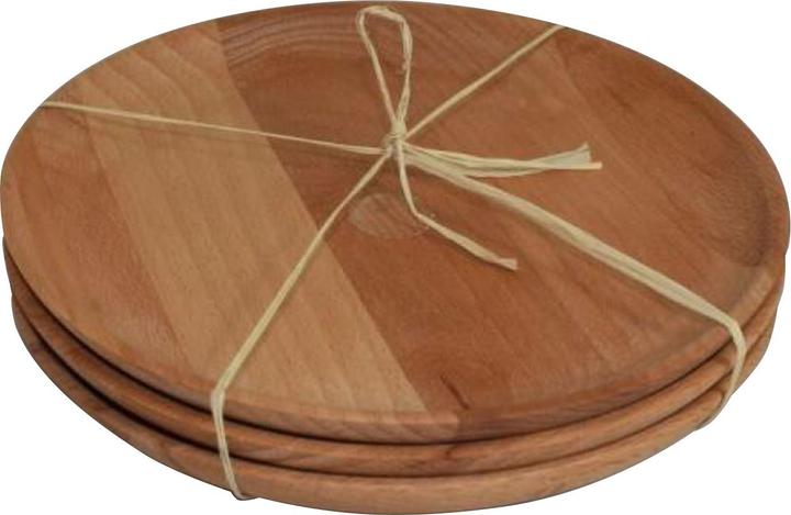 Image du produit Natura Punto Set d'assiettes en bois, lot de 3, hêtre (3 x, 25 cm)