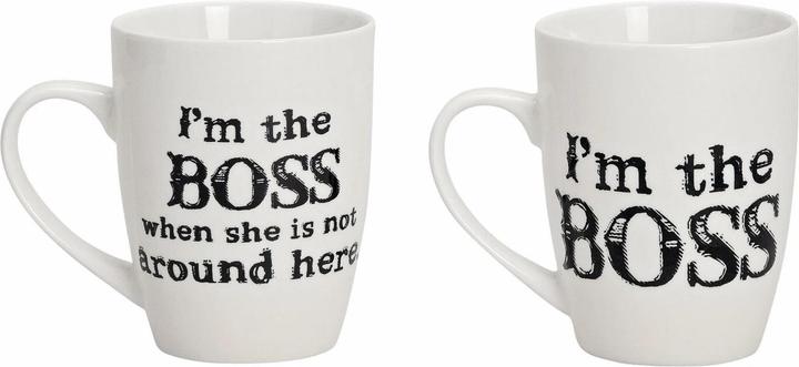 G. Wurm Kaffeetasse 2er Set, Boss, 250 ml, 2 Stück, Weiss (250 ml, 2 x)