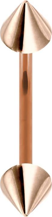Star Piercing Micro Banane rosegold mit zwei Cones (ohne Messing, Chirurgenstahl 316L)