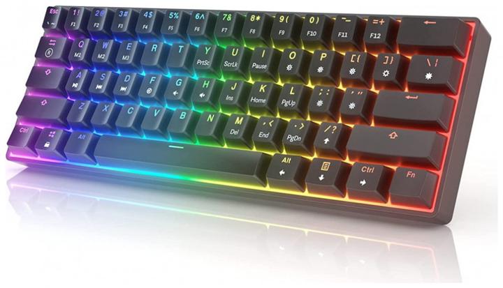 Actual product image HK Gaming Keyboard GK61 RGB Black with Gateron Mechanical Yellow Switches (mini 60% US Layout) (DE, Cable)