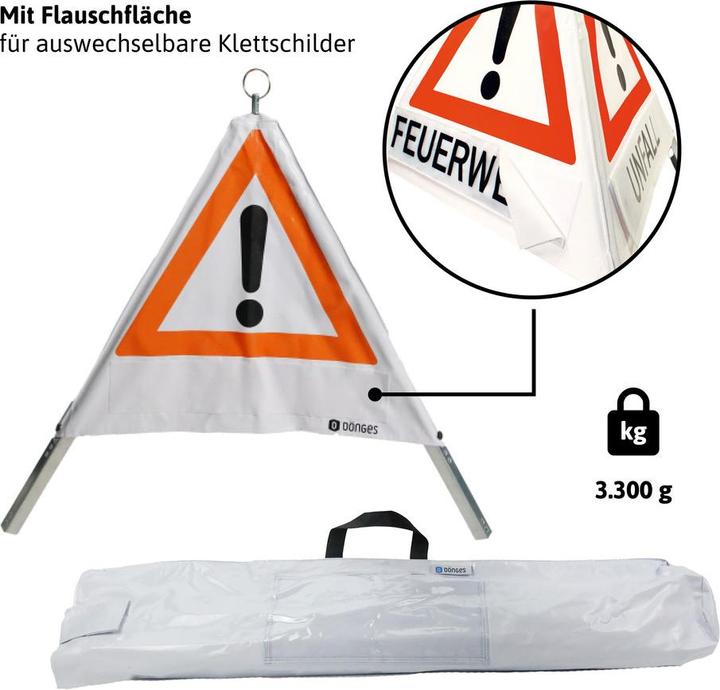 Image du produit Dönges Signal pliable auto-agrippant, 700 mm, couleur fluorescente, sans