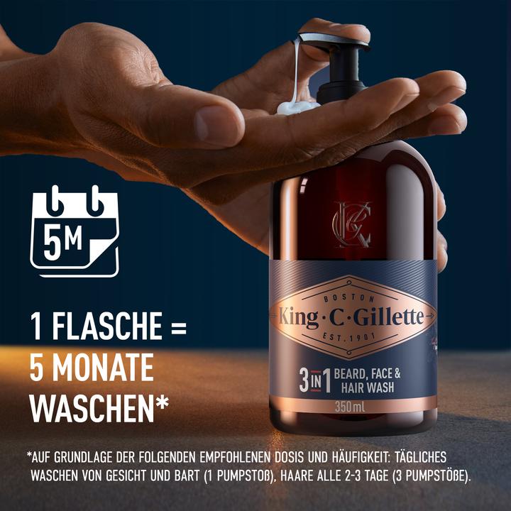 Immagine prodotto King C. Gillette Detergente Viso Uomo e Detergente Barba (350 ml)