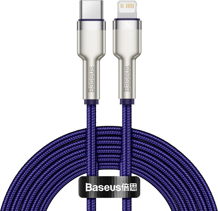 Actual product image Baseus Cafule Series USB-C cable for Lightning, 20W, 2m (purple) (2 m, USB 2.0)