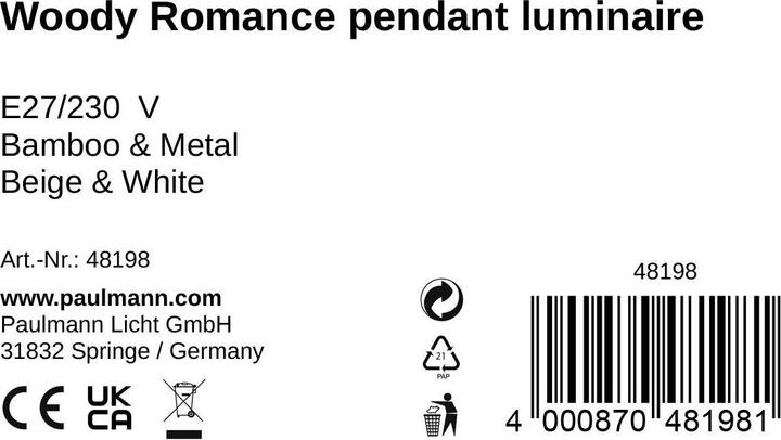 Nährwerte und Zutaten Pauleen Woody Romance (E27, 0 lm)