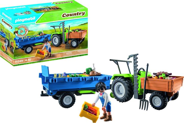 Productafbeelding Playmobil 71249 Trekker met aanhangwagen (71249, Playmobil Land)