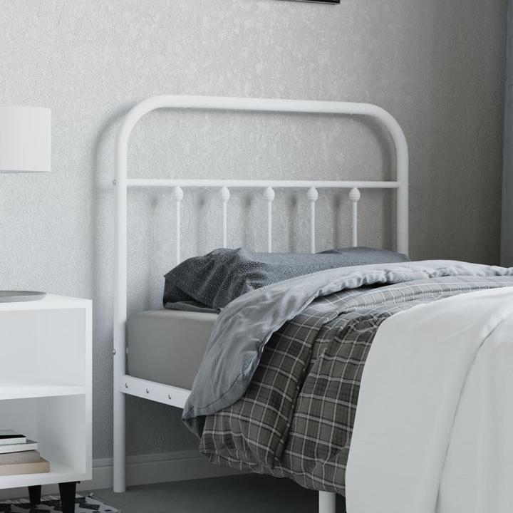 Image du produit VidaXL Kopfteil Metall Weiss 90 cm, Farbe: Weiss, Material (95 x 3 x 100 cm)