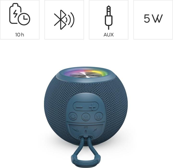 Actual product image Hama Ball Shape Speaker (10 h, Rechargeable battery operated)