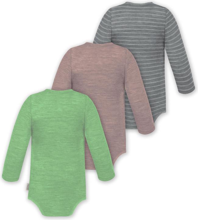 Actual product image Normani 3-pack baby merino bodysuit long sleeve "Auckland" - 9375 (80)
