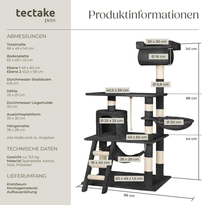 Immagine prodotto tectake Stokeley (141 cm, Nero)
