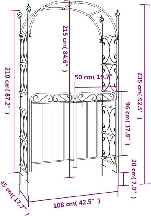 Produktbild VidaXL Aurélien (108 cm, 45 cm)