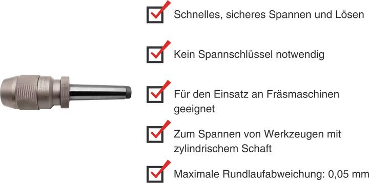 Produktbild Paulimot Präzisions-Schnellspann-Bohrfutter 1 - 13 mm MK3 / M12