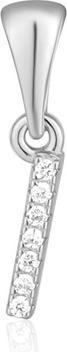 JVD Silver pendant with zircons letter "I" SVLP0948XH2BI0I