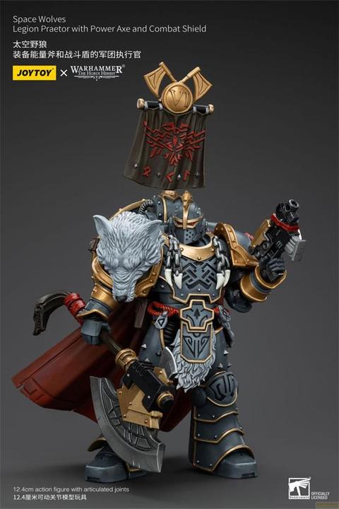 Immagine prodotto Joy Toy Warhammer The Horus Heresy Action Figure 1/18 Space Wolves Legion Praetor con Power Axe e Combat Sh