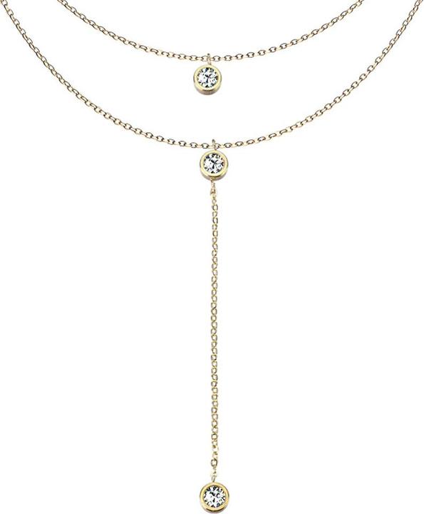 Star Piercing Kette vergoldet Anhänger Kristall an Kette (ohne Messing, Chirurgenstahl 316L)