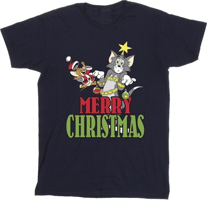 Tom & Jerry Merry Christmas Baubles TShirt (XL)