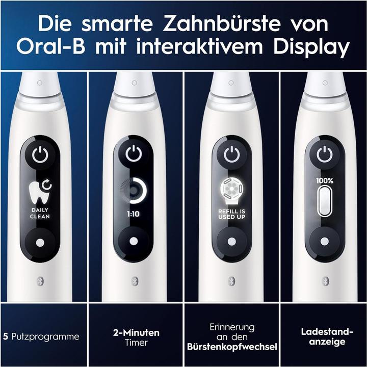 Produktbild Oral-B iO Series 6, White Luxe Edition Elektrische Zahnbürste (Oszillierende Zahnbürste)