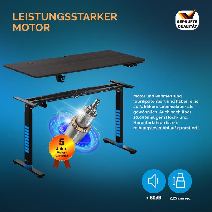 Produktbild Casaria Höhenverstellbarer Schreibtisch (140 x 60 x 118 cm)